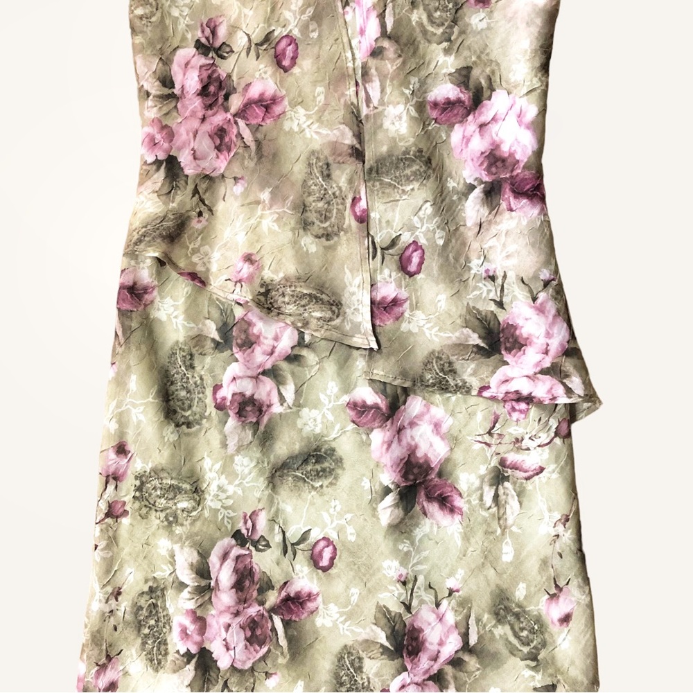 Romantic Long Floral Dress Classic Chiffon Fully Lined Flutter Sleeves S… - Picture 6 of 11